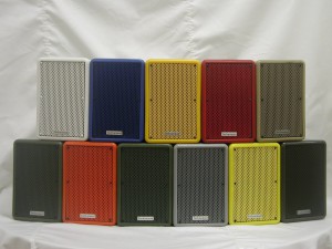 Technomad weatherproof loudspeakers are available in 14 custom colors that do not fade in sunlight