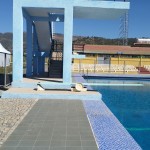 technomad speakers installed at an indoor pool