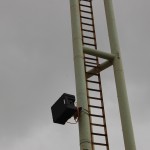 A closeup of a Noho pole-mounted in Stade Francois Coty on the French island of Corsica