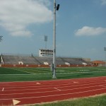 The Yellowjackets Stadium installation also includes Berlins on two lightpoles to maximize coverage across the field and the stands