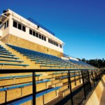 Technomad Stadium PA Installation - weatherproof loudspeakers and pre-integrated amplifier rack, delivered ready to install. Waterproof outdoor speakers with great sound quality, power and coverage - for football stadiums, baseball diamonds, soccer fields and more. Four sizes, optional subwoofers.
