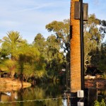 A series of custom-designed light poles surrounds the lagoon in the center of the zoo, each equipped with Technomad advanced audio systems