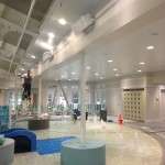 technomad loudspeakers being installed at a pool in paris