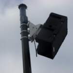 San lorenzo bleacher Noho Stadium loudspeakers pole installation