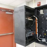 Easy access to the rear of the Turnkey PA System rack allows for simple maintenance