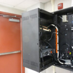Easy access to the rear of the Turnkey PA System rack allows for simple maintenance
